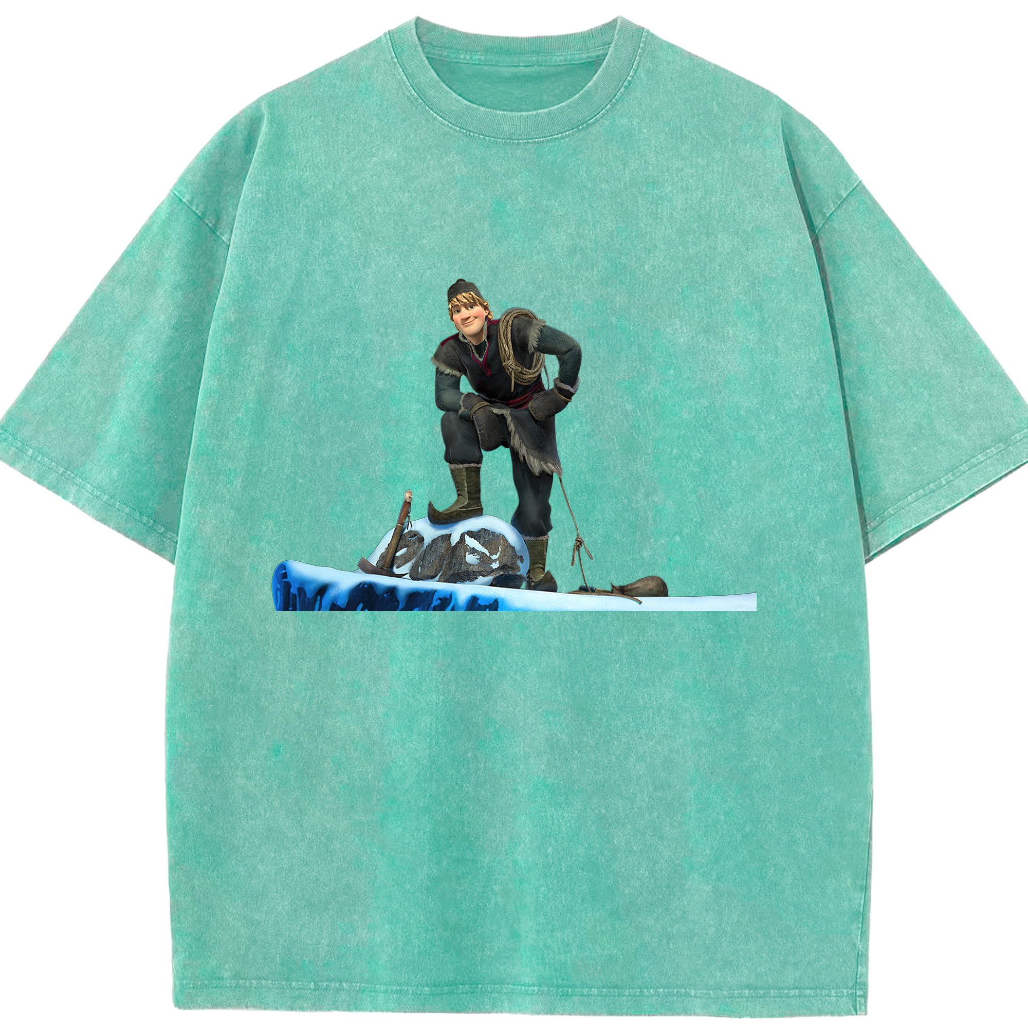 （画像用） アナと雪の女王 アンナ エルサ Frozen Anna Elsa 綿100% ヴィンテージ風 半袖Tシャツ（フロントプリント）